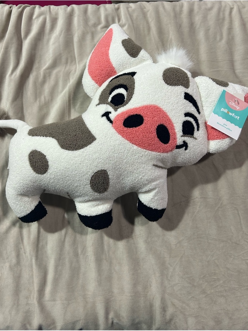 Disney Pua Decorative Pillow - White, Pink & Black Accents